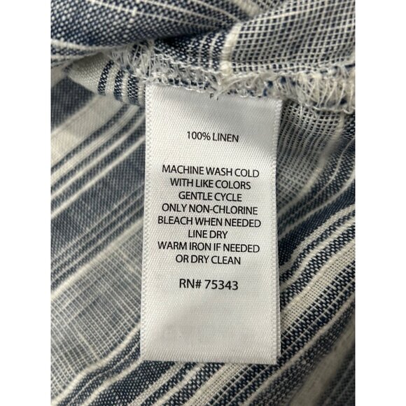 Artisan NY Womens Linen Sleeveless Top Size L Blue & White Stripes - Picture 7 of 8